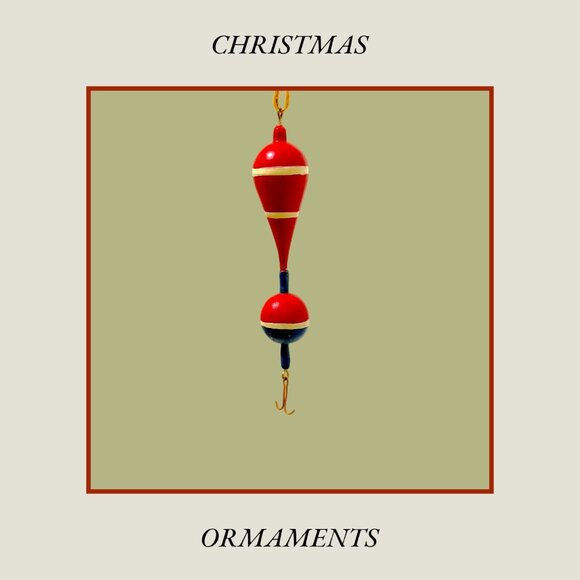 Vintage Christmas Tree  Fishing Bobber Ornament Red & White Holiday Home Décor - Picture 2 of 5